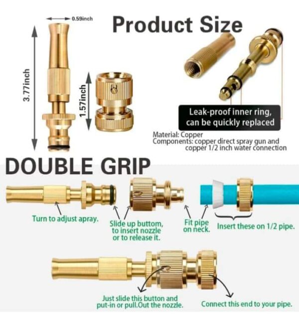 Brass Hose Nozzle High Pressure - Image 5