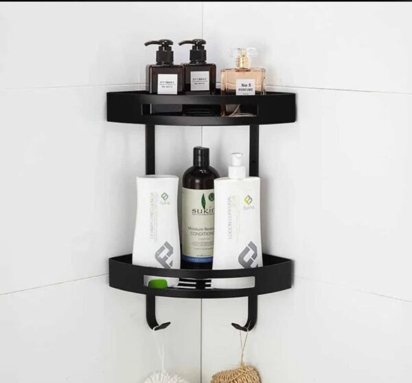 Double Layer Stainless Steel Bathroom Corner Shelf - Image 4