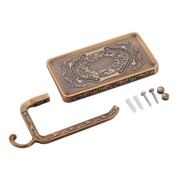 Antique Toilet Paper Holder | Mobile Stand Brown - Image 6