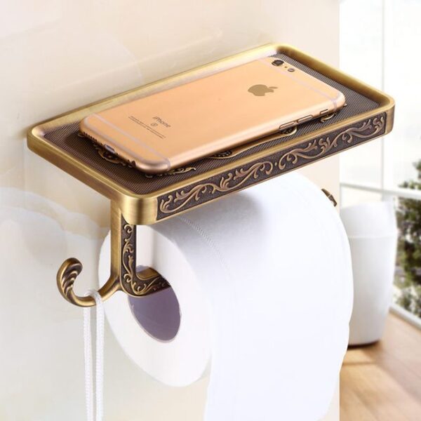 Antique Toilet Paper Holder | Mobile Stand Brown - Image 5