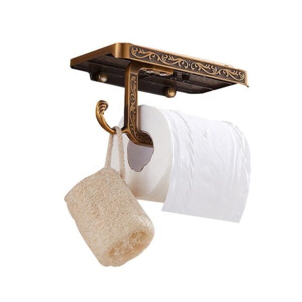 Antique Toilet Paper Holder | Mobile Stand Brown - Image 4