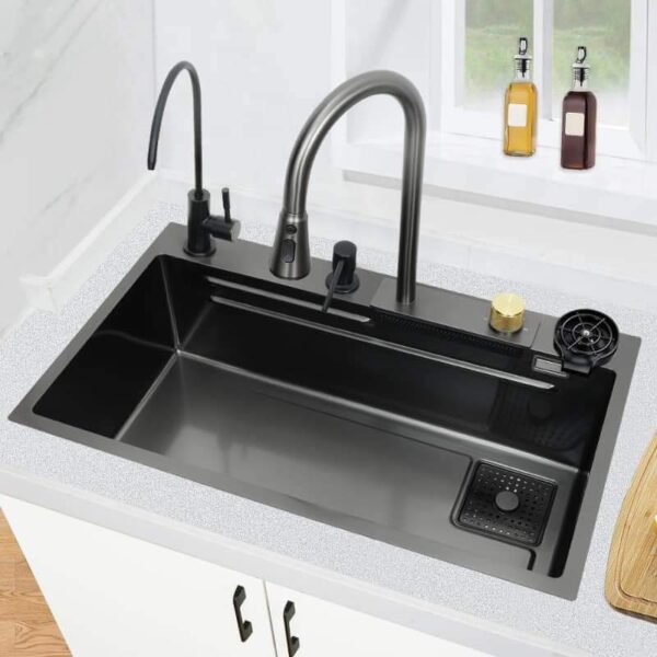 Black Waterfall Kitchen Sink - Image 4