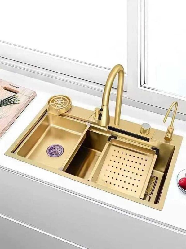 Golden Waterfall Kitchen Sink - Image 2