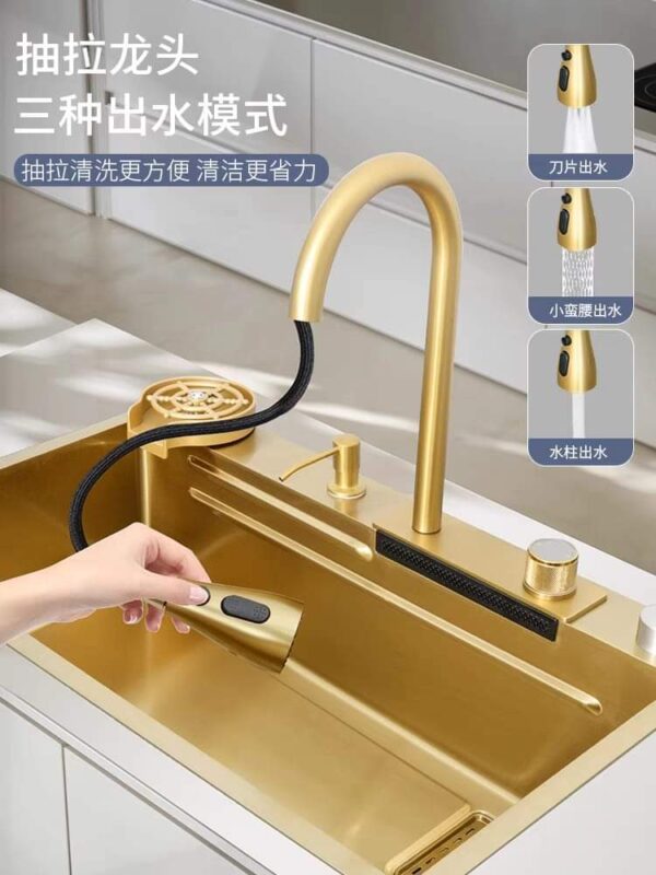 Golden Waterfall Kitchen Sink - Image 3