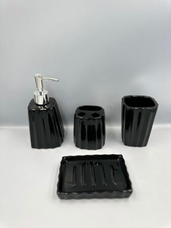 Ceramic Accessory Set Black - Image 3