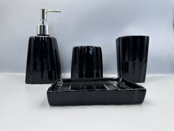 Ceramic Accessory Set Black - Image 5