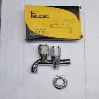 Double Bibcock Faucet Chrome