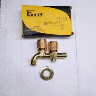 Double BibCock Faucet Golden