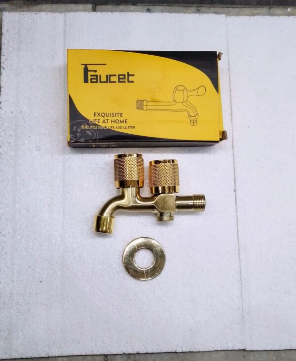 Double BibCock Faucet Golden