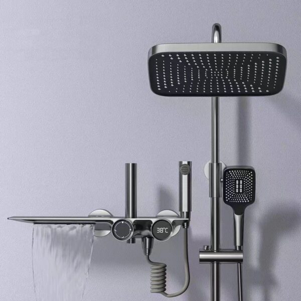 Waterfall Top Rain Shower and Handheld Shower Set Mixer - Image 4