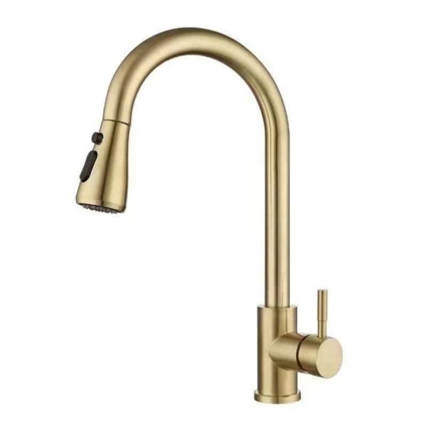 Sink Tap Pull Out Extendable Hose Golden