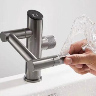 Moveable Temperature Display Basin Mixer