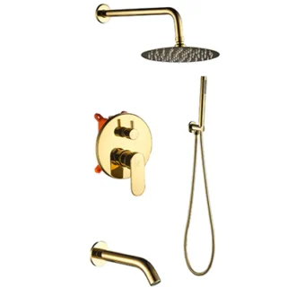 Conseeld Shower Set Golden Round Plate Imported