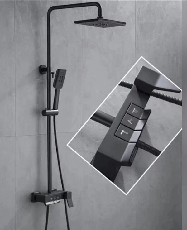 Matte Black Bathroom Faucet Rain Shower