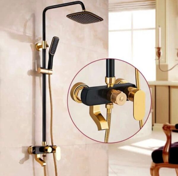 Luxury Black & Golden Rainfall Shower Set - Image 3